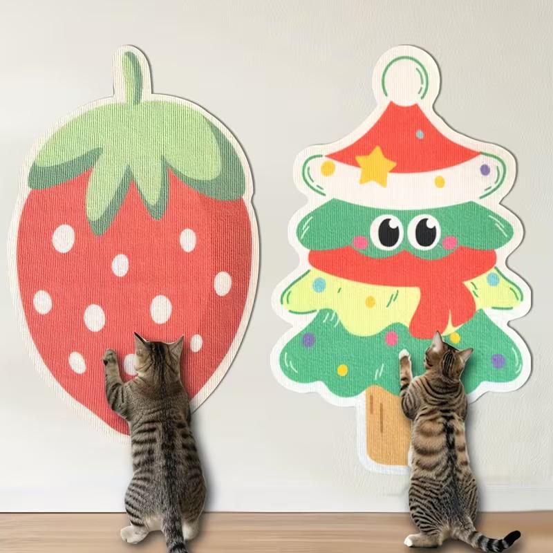 Self-Adhesive Cat Scratching Board, Polyester Material, Cute Cartoon Playful Design Climbing Pad, Furniture Wall Scratch Protector, Small Cat Claw Decoration