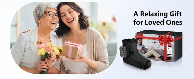 1 Piece Air Compression Foot Massager with 3 Massage Levels & Heat & APP DIY & Auto Shut Off Feature for Foot, Arch, Ankle