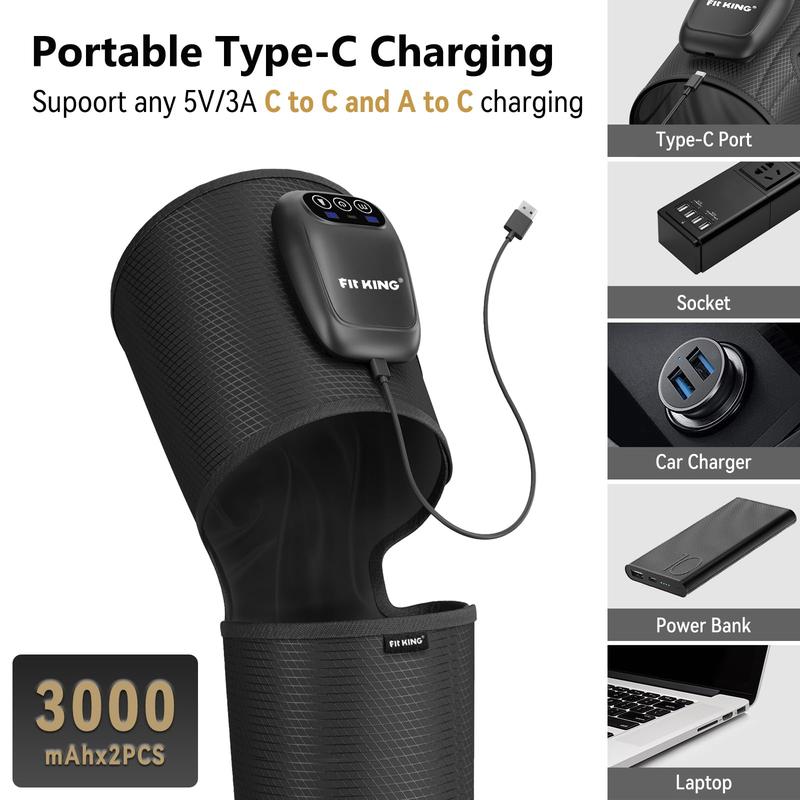 【FIT KING】Cordless Foot and Leg Massager, Leg Massager, No External Hoses & Handheld Controller, Easy to Use for Travel, Mom, Dad, Athletes, Blackfriday gift