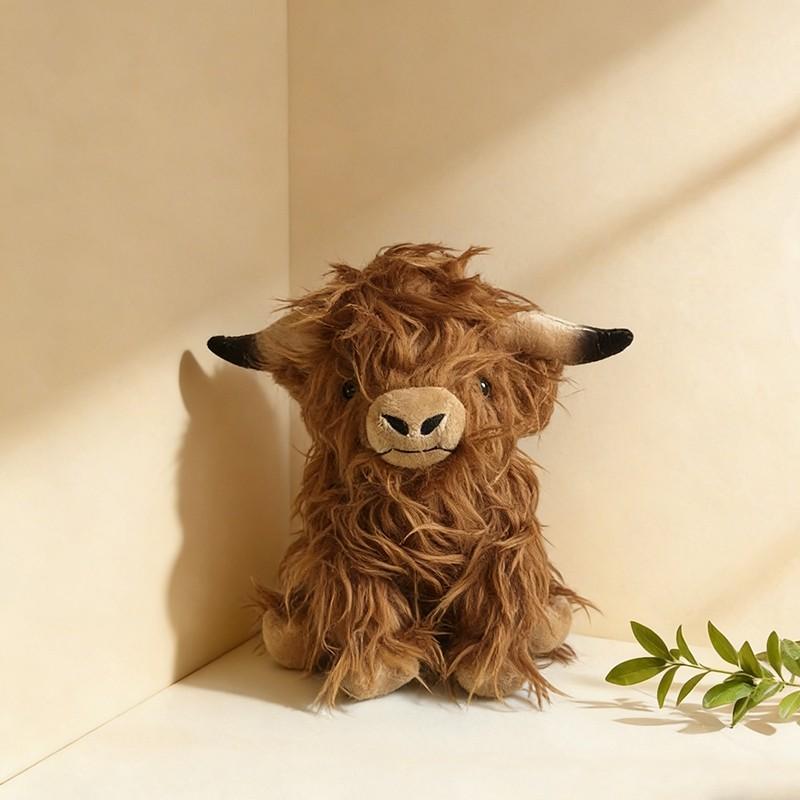 New Arrival 10-Inch Highland Cow Plush Toy, Three Color Options, Perfect Gift for Children, Essential Holiday Present Choice