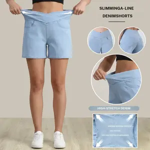 Imily Bela Womens Summer Ruffle Denim Shorts Cute High Waisted Cotton Short Jeans with Pockets