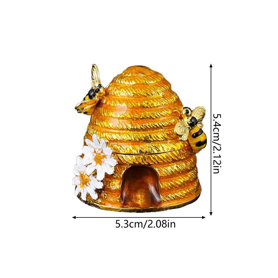 Elegant Beehive Jewelry Box, Hand-Painted Enamel Storage Case, Organize Necklaces, Dressing Table Mess, Trendy Country Style Garden Decor