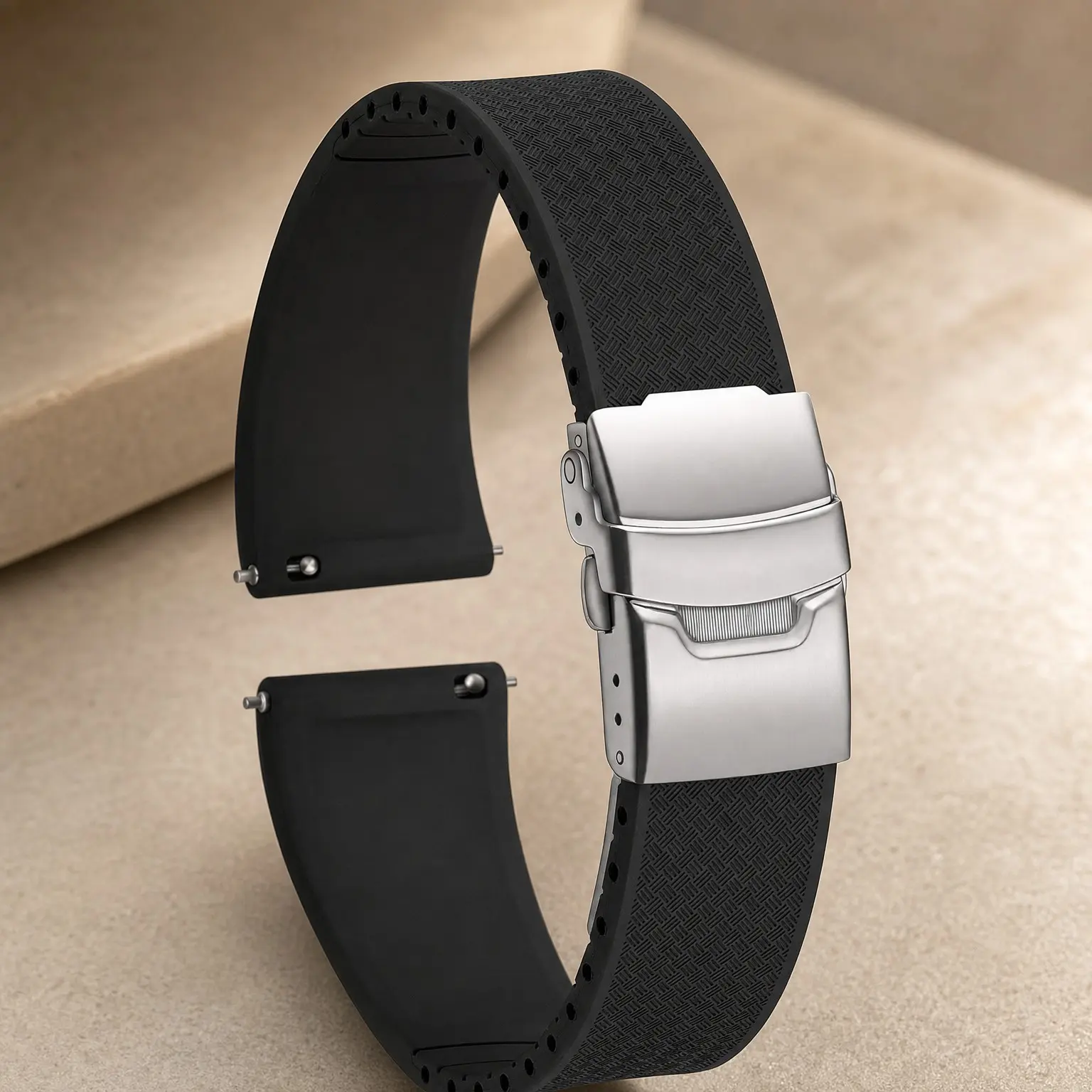 Quick Release Silicone Watch Band FKM Waterproof Replacement Strap for Men 20mm 22mm Sport Rubber WatchbandGift