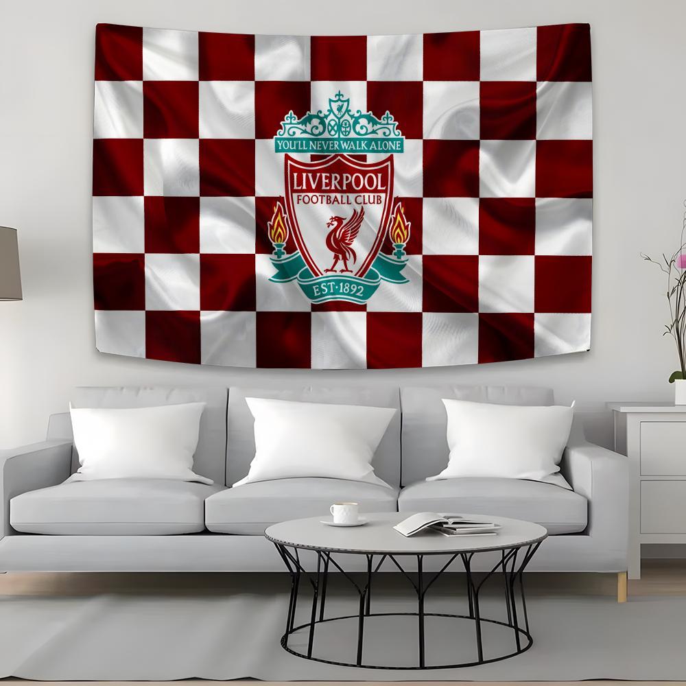 English Premier League L-Liverpool FC Tapestry Background Hanging Cloth Bedroom Room Decor Aesthetic Tapestry Wall Party