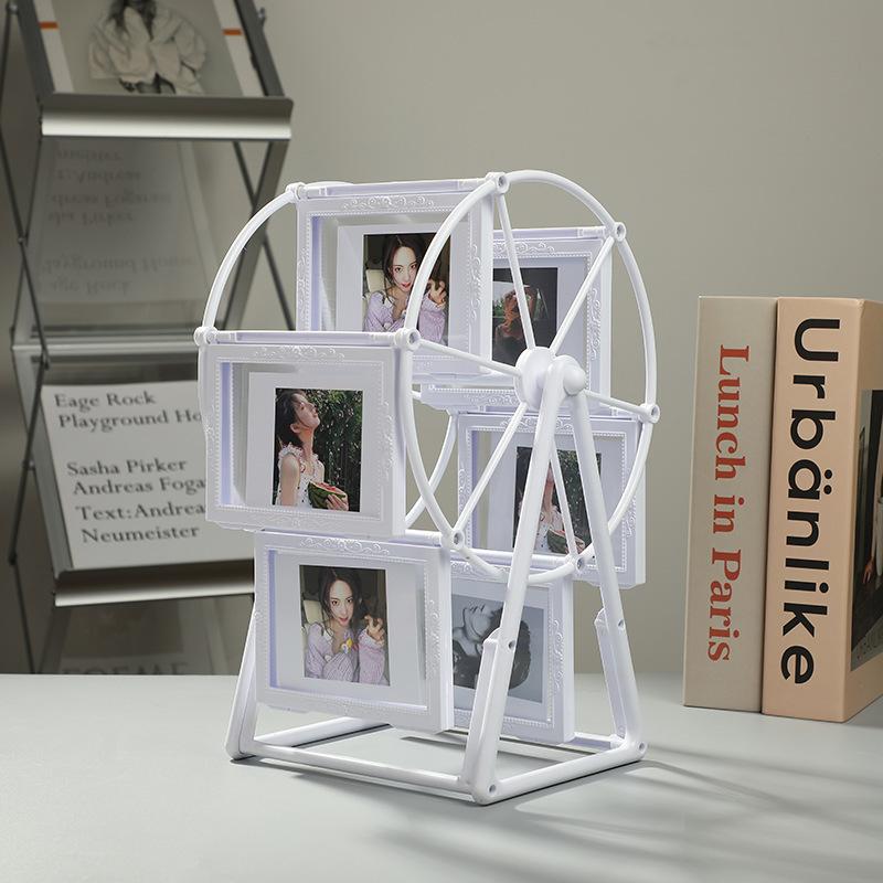 Vintage Rotating Ferris Wheel Photo Frame Set, 6x4 Inch Frames, Elegant Living Room Bedroom Desk Decor, Perfect Gift for Valentine's Day Birthday Christmas