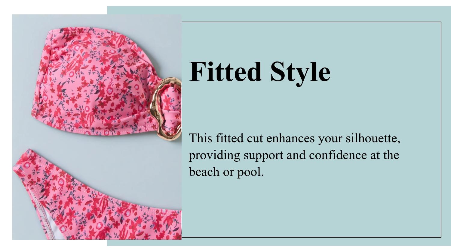 Two-piece Set Women's All Over Print Bikini Set, Casual Fashion Chic Swimsuit Set for Beach Holiday Vacation, Ladies Swimwear for All Seasons