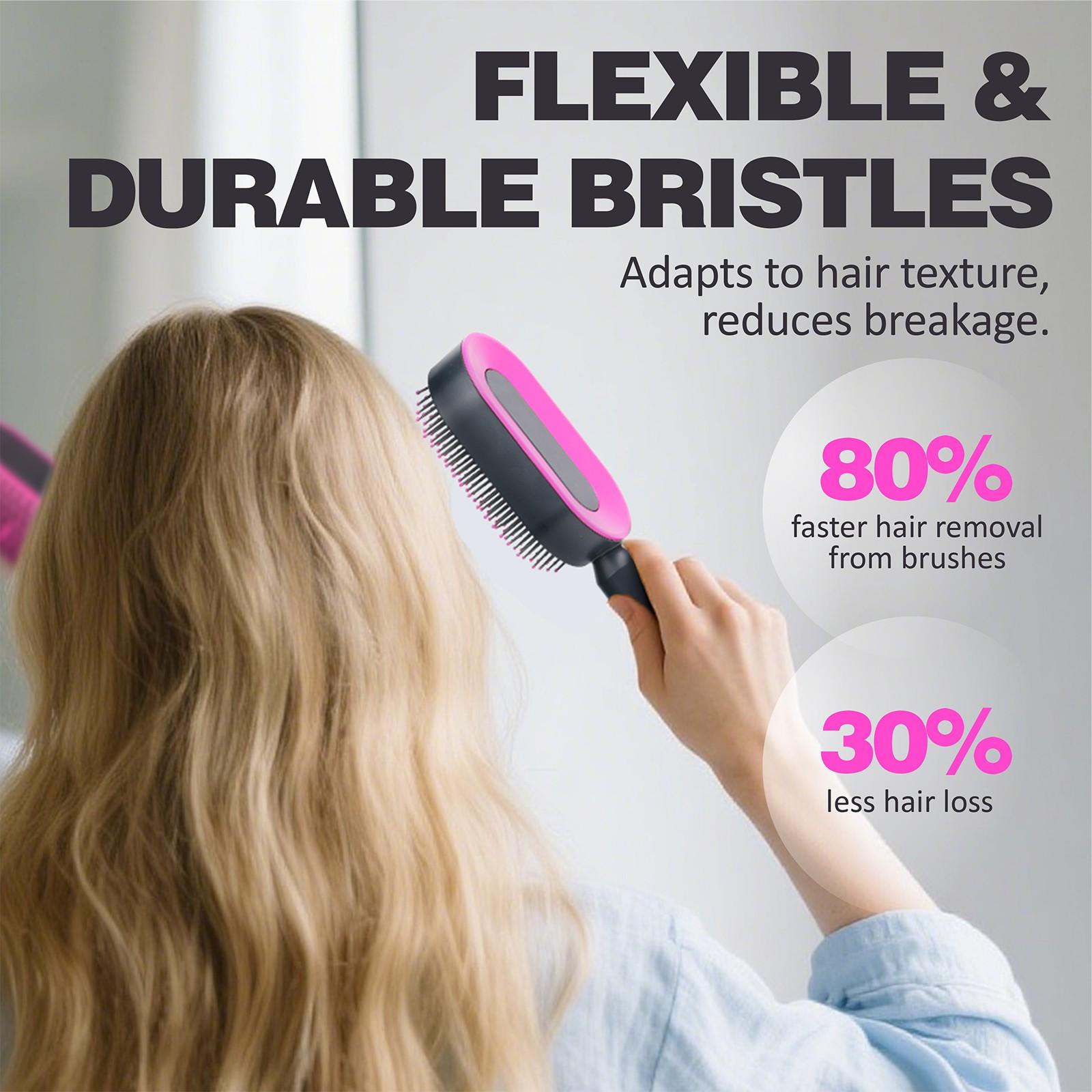 1pc Press-Down Easy-Clean Hair Comb, Anti-Tangle Scalp Massage Brush, Anti Tangle Brushes, Dry/wet Use Styling Comb, Detangling Brush For Curly Hair, Ideal for Long Curly Hair, Short Hair, Home, Salon, Travel