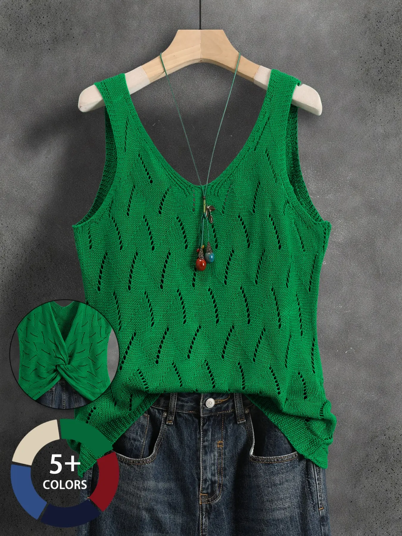 Women's Elegant Basic Solid Color Knit Sleeveless Tank Top, Knitted Reversible Casual Daily Wear, Ideal for Travel, Beach, Spring, Summer
