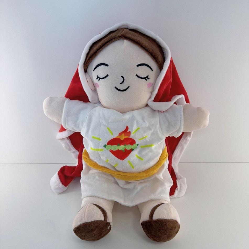 2026 New Children Music Soothing Breathing Doll Jesus Plush Toy Sleep Companion Toy Sound and Light Doll Holiday Gifts for Kids