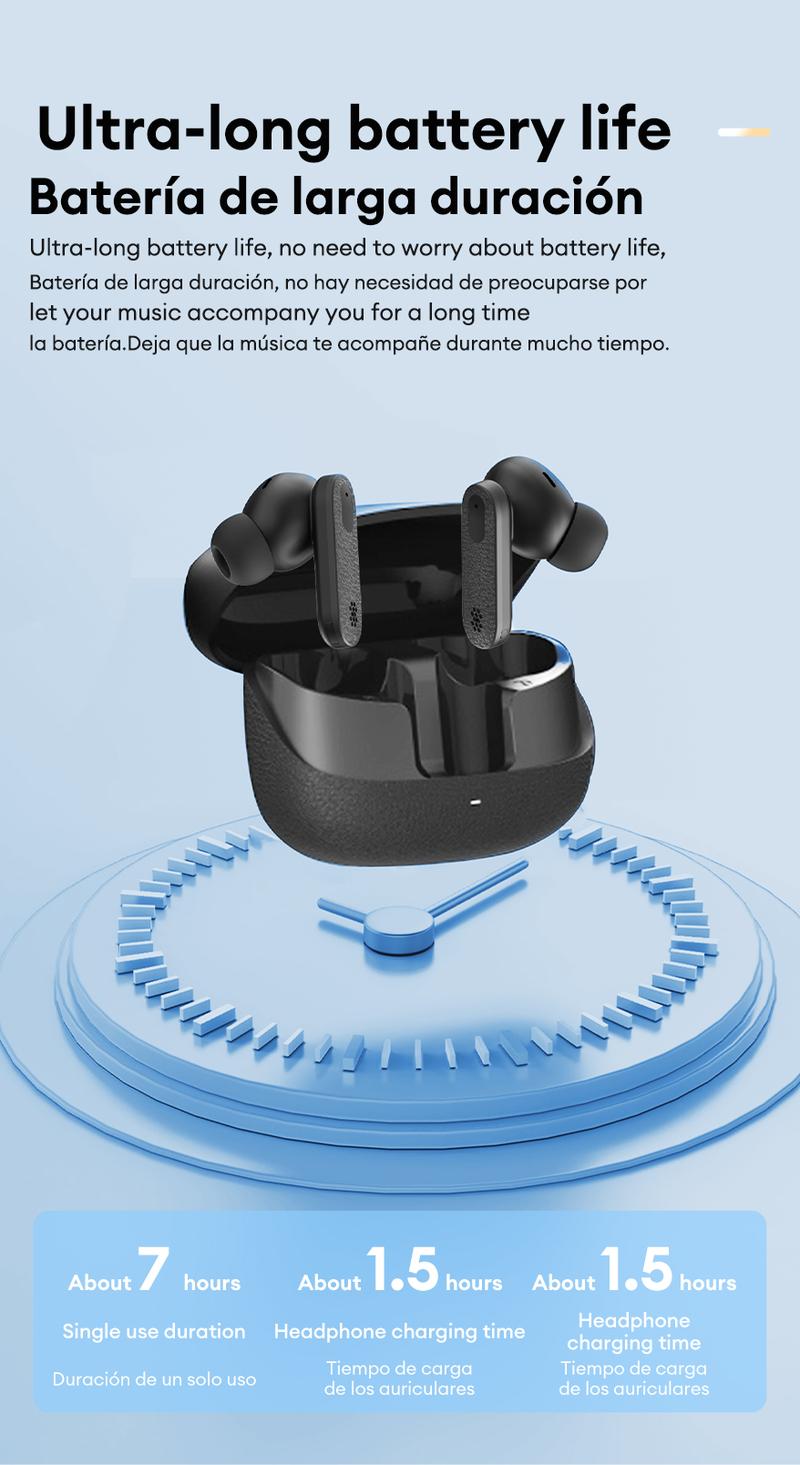 HYUNDAI TOUR-MAX7 Wireless Bluetooth Earbuds HIFI Dolby Panoramic Sound In-Ear Headset, Ultra-Long Battery Life Headphones Support ENC Call Noise Reduction