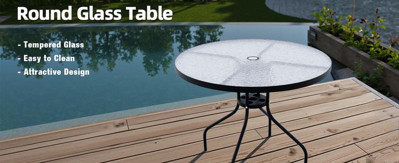 PUKAMI 6 Piece Folding Patio Dining Set, Metal Garden Outdoor Furniture Set with 4 Foldable Chairs & Portable Table for Lawn, Backyard, Deck