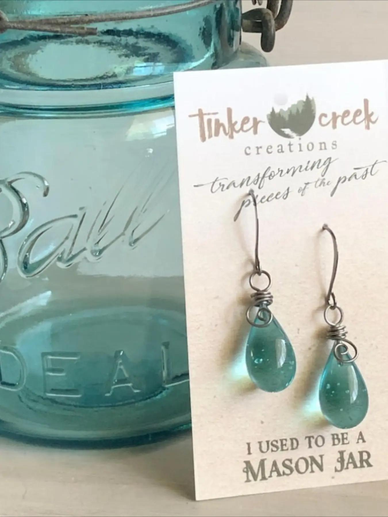 Teardrop Mason Jar Earrings for Women, Retro Waterdrop Design, Boho Vintage Style, Perfect for Parties, Weddings, Festivals, Gifts