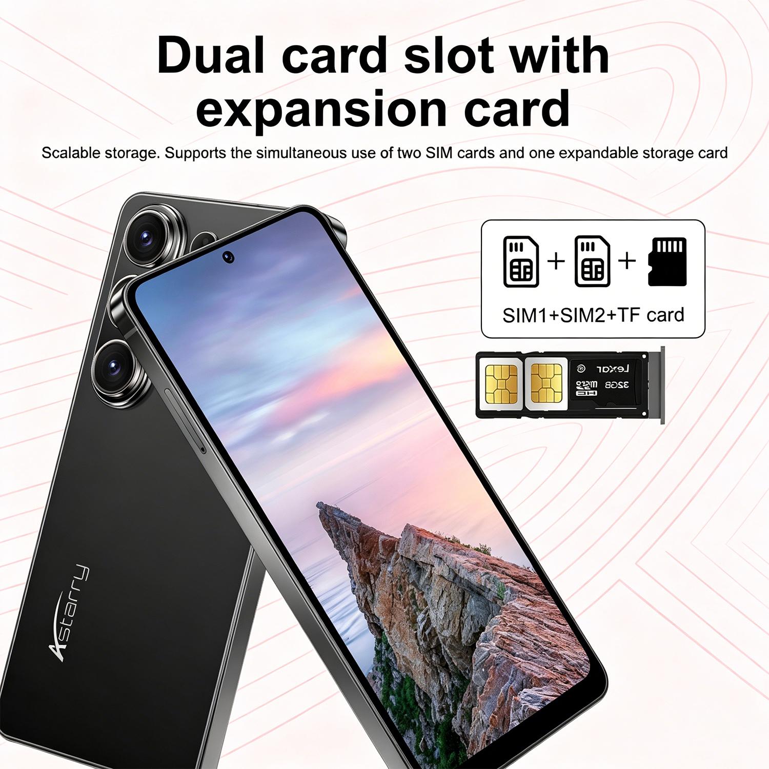 Astarry-26 Ultra Smartphone, 6.75-Inch Large Screen, Mtk6762 Processor, 3gb+32GB RAM, 4100mah Battery, 4g Network, Dual Sim, Face Unlock, Android Mobile Smartphone, Android Cell Phones
