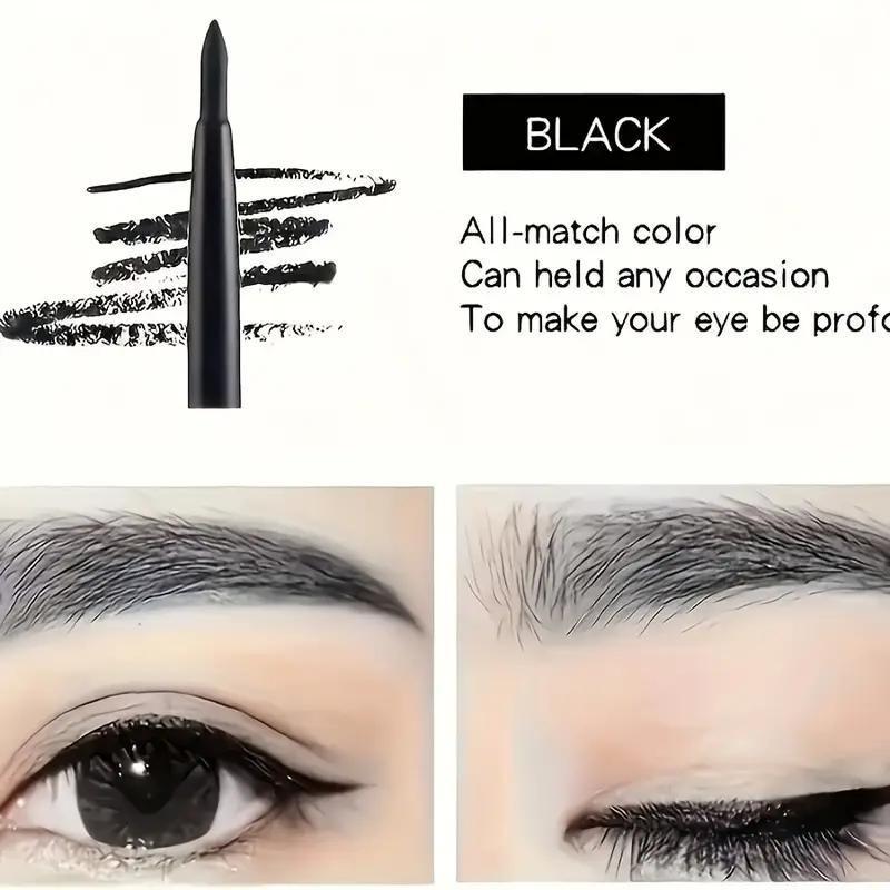 3-pcs dual-use eyebrow and eye makeup pencils with integrated eyeliner and eyebrow design -- long-lasting and sweat-resistant, smudge-proof, providing a clean and neat finish with smooth strokes that are easy to apply. Even beginners can create refined