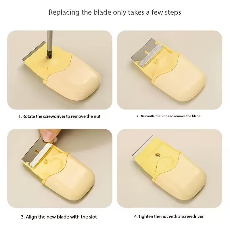 Multi-Tool Scraper with 3 Replacement Blades, Multi-Purpose Scraping Tool for Plaster, Stickers, Floors, Glass, Adhesive Removal, DIY & Professional Cleaning