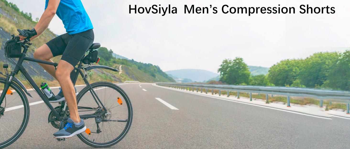 HovSiyla Men's Compression Shorts - Spandex Blend, Athletic Cut, Performance Underwear for Workout, Running