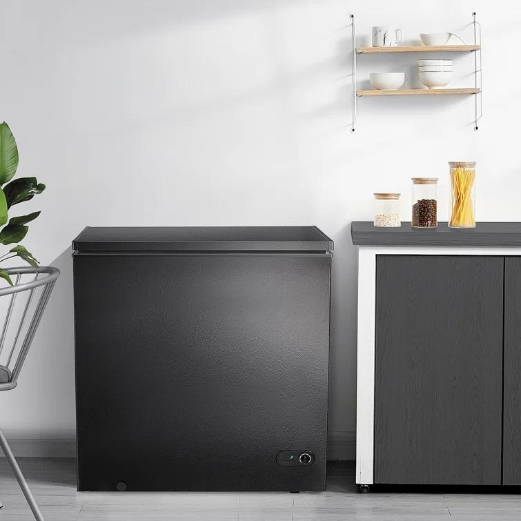 COWSAR 7 Cubic Feet Chest Freezer with Adjustable Temperature Controls, BLACK
