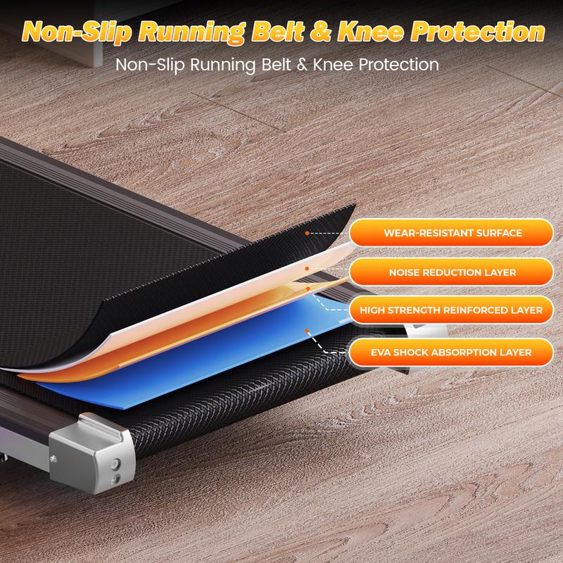 Yagud Portable Walking Pad – Under Desk Treadmill with Wheels, Remote Control & LED Display for Home/Office