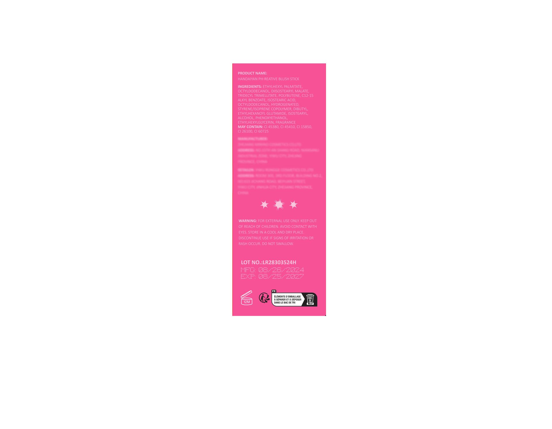 Temperature Changing Jelly Blush Stick, Multi-use Matte Cream Blush for Blush, Highlight & Contour