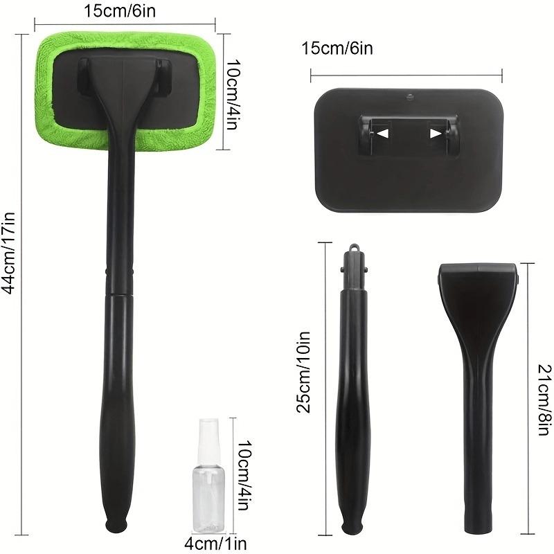 Car Cleaning Window Tool, Car Cleaning Supplies, Microfiber Window Cleaning Tool Washable And Reusable Cloth Pad Head, Extendable Handle