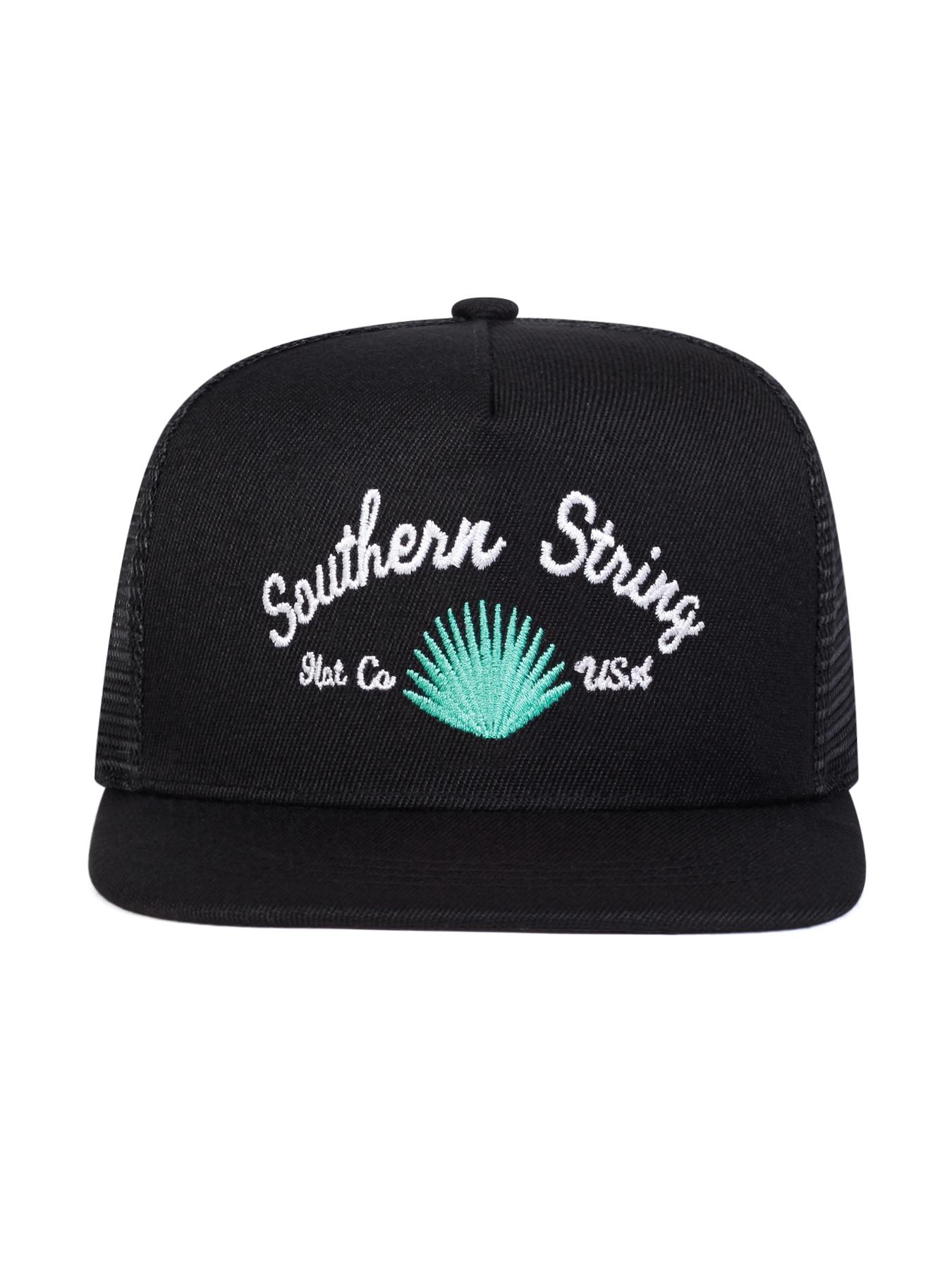 Unisex Southern String Embroidered Baseball Cap, Adjustable Sun Protection Hat, Casual Fitted Woven Fabric, Spring & Fall Outdoor Travel