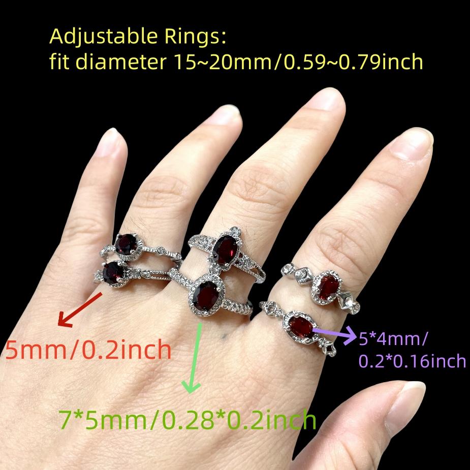 6 Counts Adjustable Garnet Rings Set Handmade Gothic Vintage Ring Stackable Fashion Ring For Women From IG Crystal