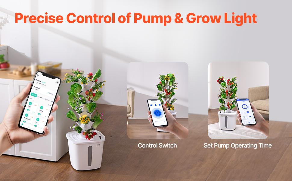 VEVOR Hydroponic Growing System, 30 Pods Vertical 6 Tiers Hydroponic Tower, Home Hydronic Garden with Water Pump Timer, Water Circulation Plants Germination Kit for Indoor Herbs Fruits Vegetables