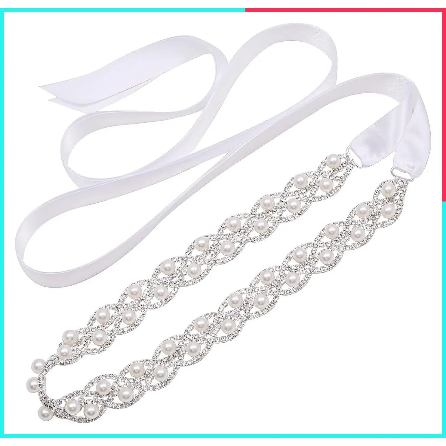 Crystal Pearl Handmade Rhinestone Wedding Dress Belt for Bride Bridesmaid Gowns