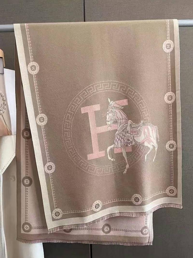 1 autumn and winter retro high-end checkered jacquard knitted warm and cold resistant scarf, cartoon animal horse design, thick warm and cold resistant, unisex, fashionable daily accessory, perfect holiday gift