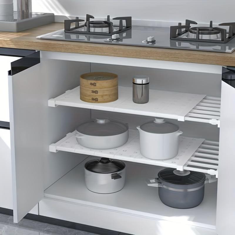 1pc Shelf Rack Cabinet Layered Storage Organizer, Closet Partition Holder, Clothes Kitchen Cabinet Divider, Display Shelves, Closet Organiser