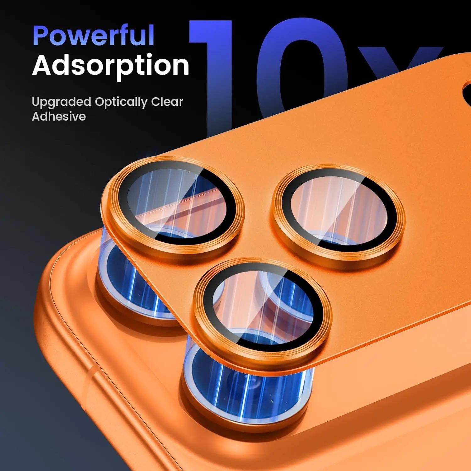 1 Pair Camera Lens Protector For iPhone 17 Pro Max 17 Pro - HD Clear Glass Cover With Metal Frame, Anti Scratch Full Lens Coverage Easy Install Bubble Free Protective Film For Everyday Use