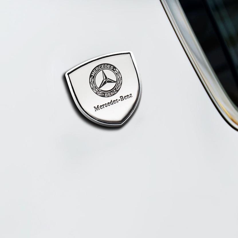 3D Metal Shield Emblem Car Sticker, Body Decal, Automobile Decals for Mercedes Benz Amg A/b/c/e/s Class, W204 W205 W203 W206 W211 W212 W213 W201 W210 W220 W221 W222 W223 W251 Glc Glk Cla, Vehicle Exterior Decoration