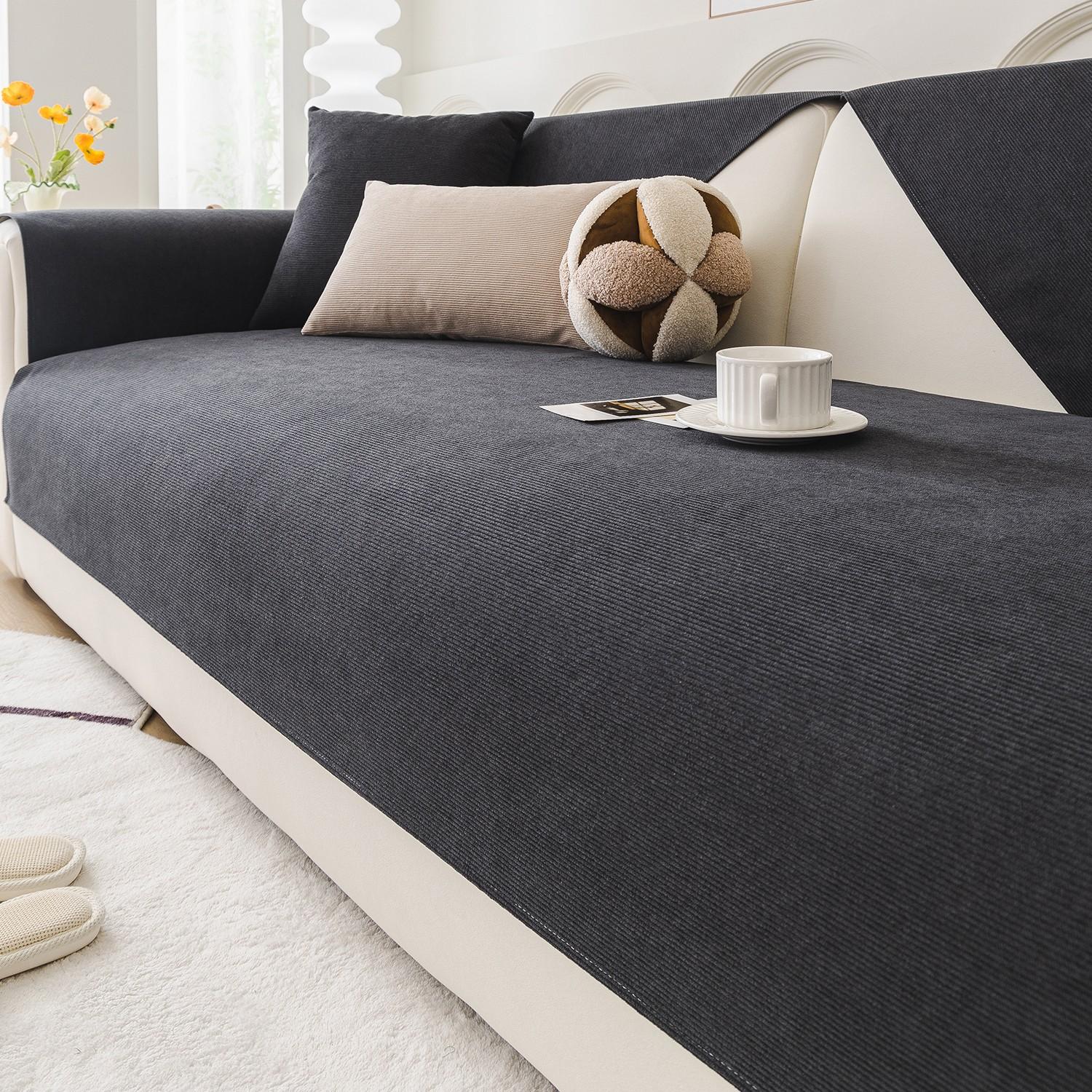 chenille waterproof sofa cushion, Sofa Protector, Soft Sofa Protector, Elastic Sofa Slipcover, suitable for all seasons, with a French cream style, anti-slip and cat scratch resistant, machine washable, for home decoration