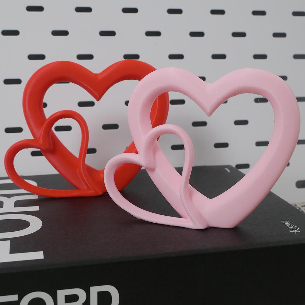Heart Love Statues, Plastic Couple Sculpture Figurine, Wedding/Anniversary/Valentine's Gift, Home and Office Desk Decor