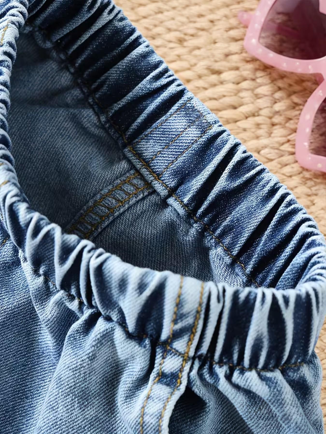 Vibrant Girl Pattern Skirt, Durable Denim Material, A-Line Fit, Short Design, Casual Style, All-Season Wear, Comfortable and Stylish