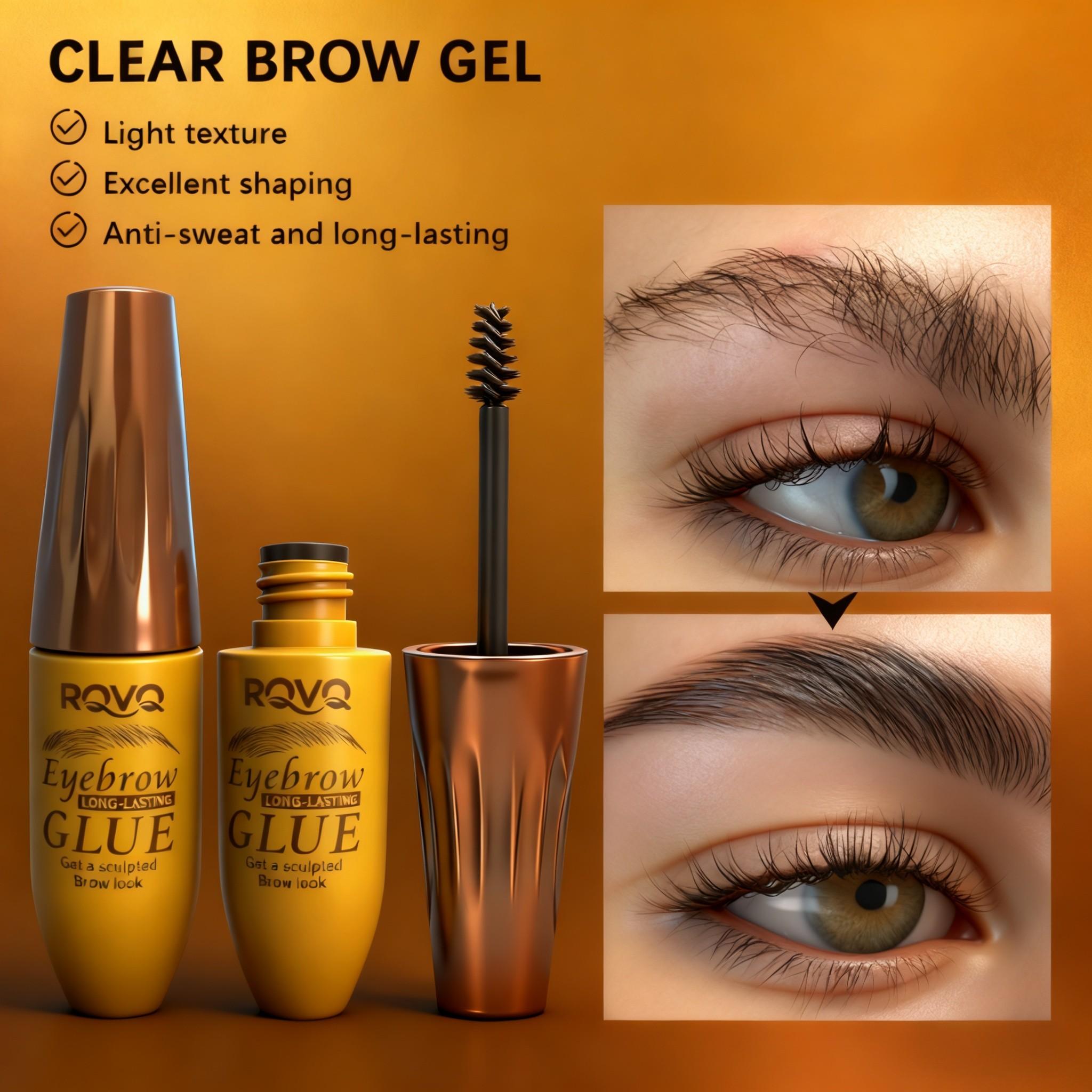 Brow Shaping Gel with Brush, Transparent Brow Setting Cream, Long-Lasting 12 Hours, Waterproof Sweatproof, Natural Fluffy Brows, Perfect Gift