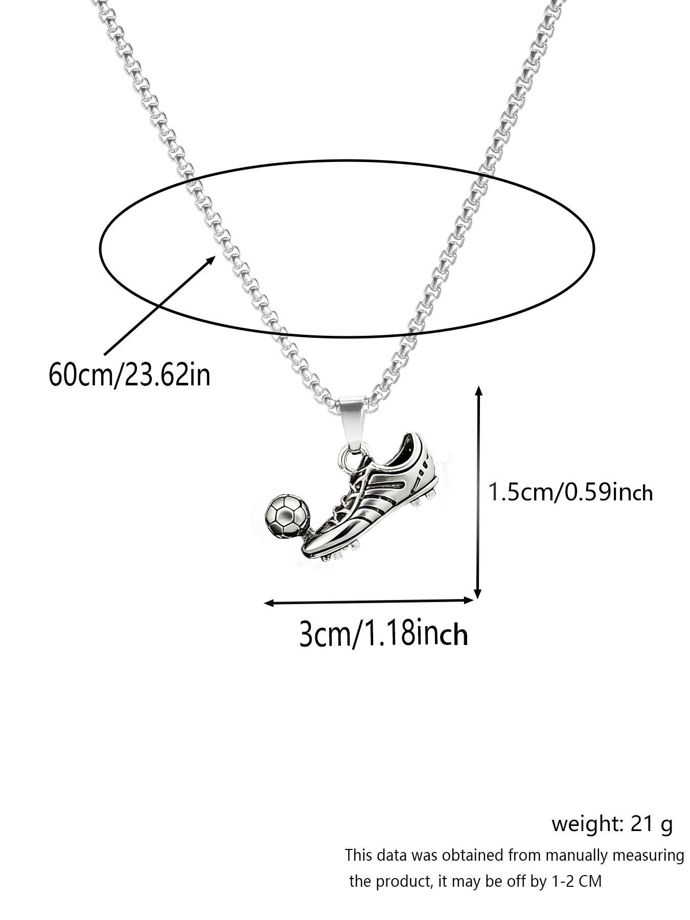 Men's Football Shoe Charm Pendant Cuban Link Necklace, Fashionable Street Style Jewelry For Party, Daily Clothing Decor For Boy, Casual Trendy Jewelry, Trendy Charms Necklace