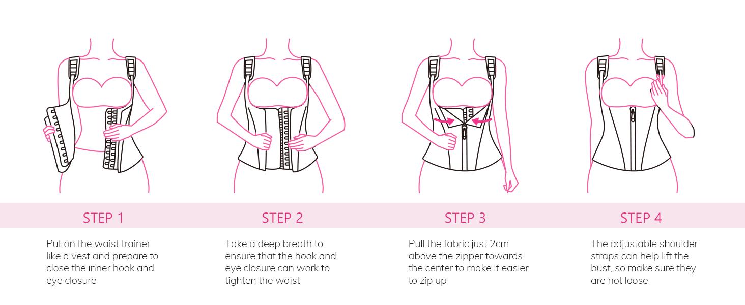 Waist Shapewear for Women Adjustable U-Shaped Front Slim Hourglass Figure Support Medium Compression Dress Fit Soft Skin-Friendly Premium Material with 3-Row Hook-and-Eye Closure,fashiondeals Womenswear Zipper SpringStatements