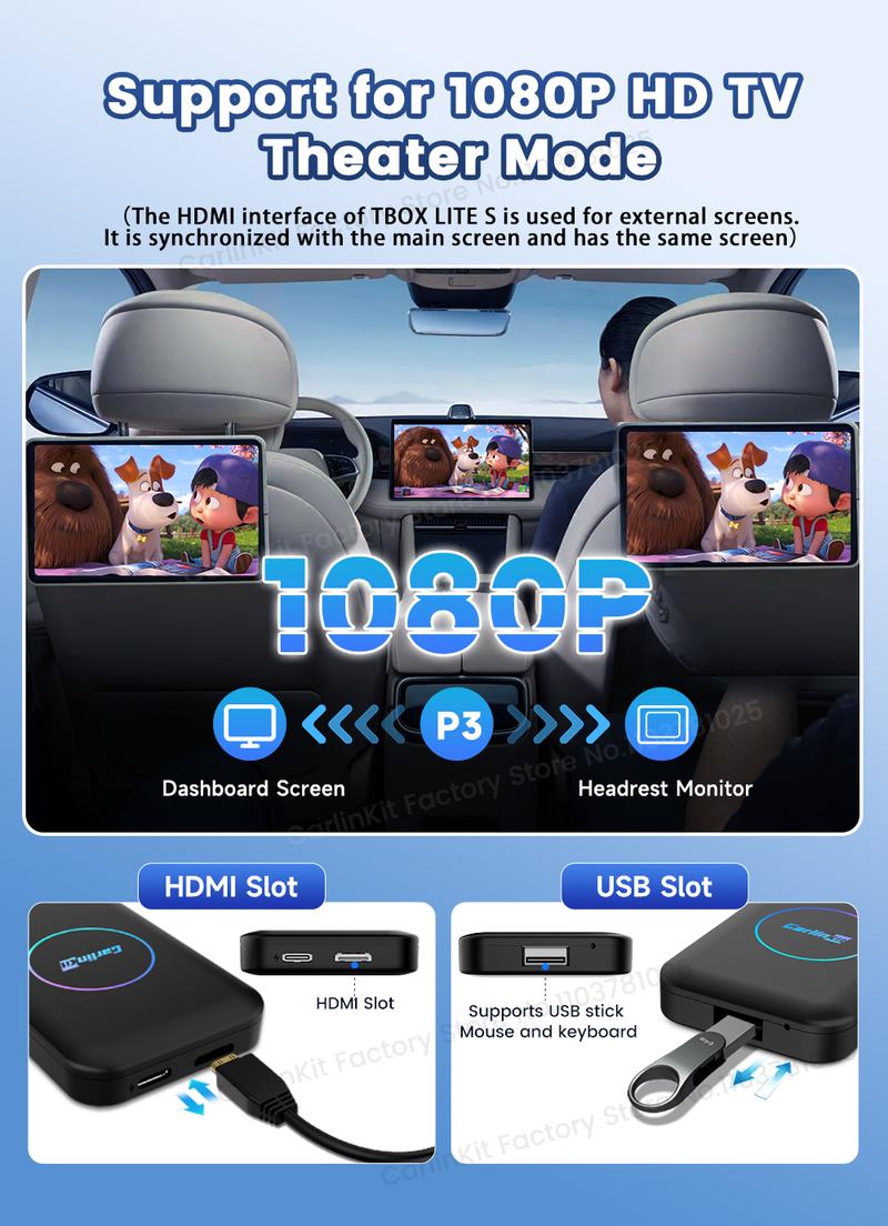 【BlackFriday】CarlinKit carplay adapter TBOX lite s, support Netflix - Watch TV Shows car Online, Plug and Play Online Audio Streaming Retains Original Controls HDMI Output