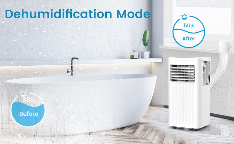 COWSAR 8000-13000 BTU Portable Air Conditioners Cool Room Up to 350-450 Sq.Ft, 3-in-1 Portable AC with Remote/LED Display/24Hrs Timer/Installation Kits for Home/Dorms, White