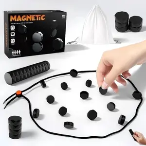 Portable Chess Set with Rope Design, Fun Strategy Board Game for Kids & Adults, Ideal for Family Gatherings & Travel, Magnetic Chess Board