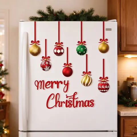 Christmas Fridge Sticker, Holiday Decoration Sticker, Christmas Gift Fridge Magnet, Festive Atmosphere Decorative Sticker