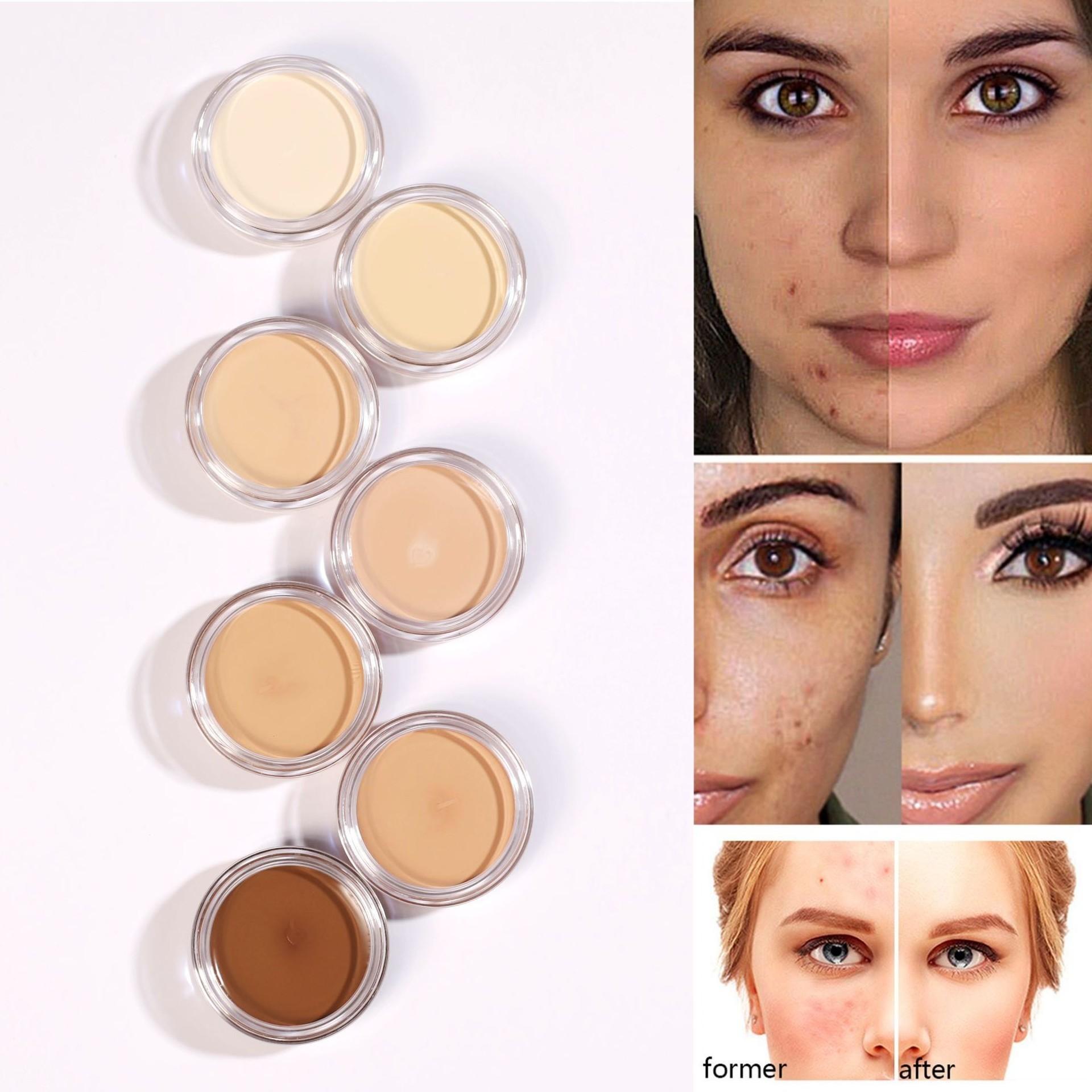 Waterproof Full-Coverage Concealer Cream, Matte Finish, Covers Blemishes, Dark Circles, Tear Lines, Long-Lasting, Super Coverage, 7 Colors Available
