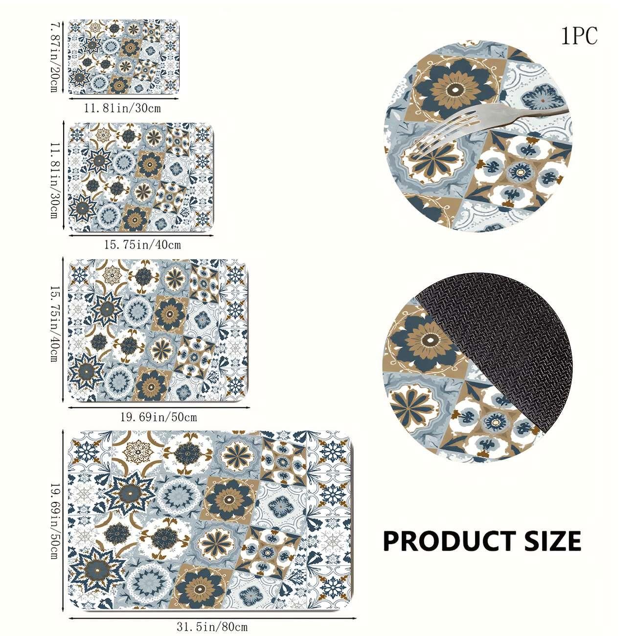 Multi-Functional Table Mat, Vintage Plaid Print Rubber Coaster, Easy Clean, Water Absorbent, Non-Slip, Durable, Ideal for Kitchen and Bedroom