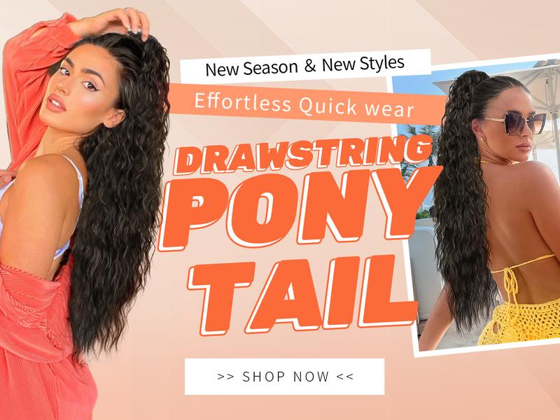 [AISI HAIR]Ponytail Extension 30 Inch Drawstring Ponytail Hair Extensions for Women Long Curly Black Brown Clip in Ponytail Synthetic Hairpieces for Daily Use