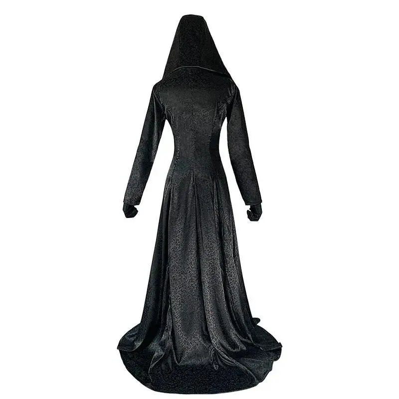 Medieval Costume Daughter of Lady Dimitrescu Cosplay Costume Gothic Long Dress with Hood Vampire Bella Cassandra Halloween Dress