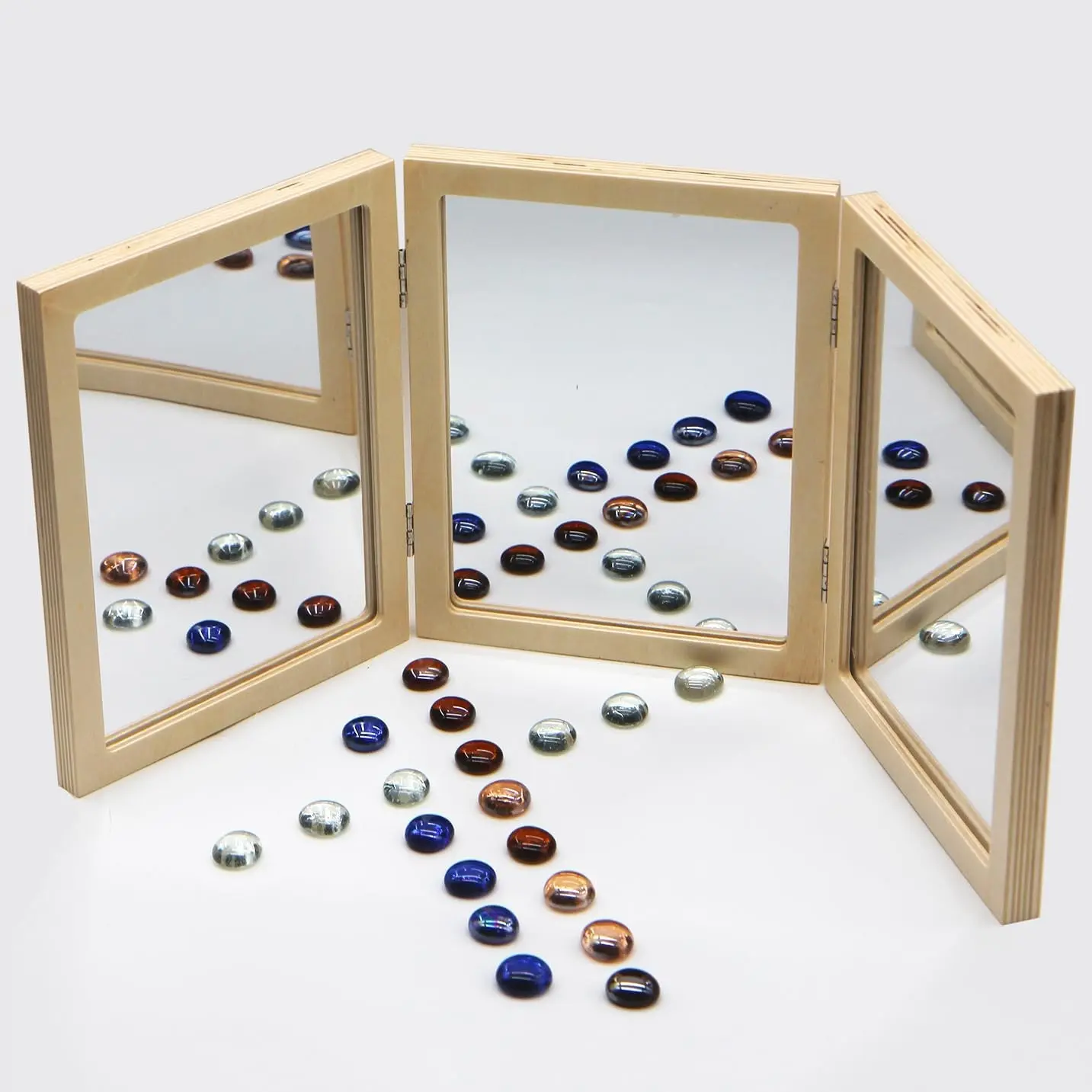 Montessori & Reggio Inspired Mirror, 3 Panels | Preschool Classroom Essential, 3-in-1 Folding, Small Mirror, For Light Table Explore