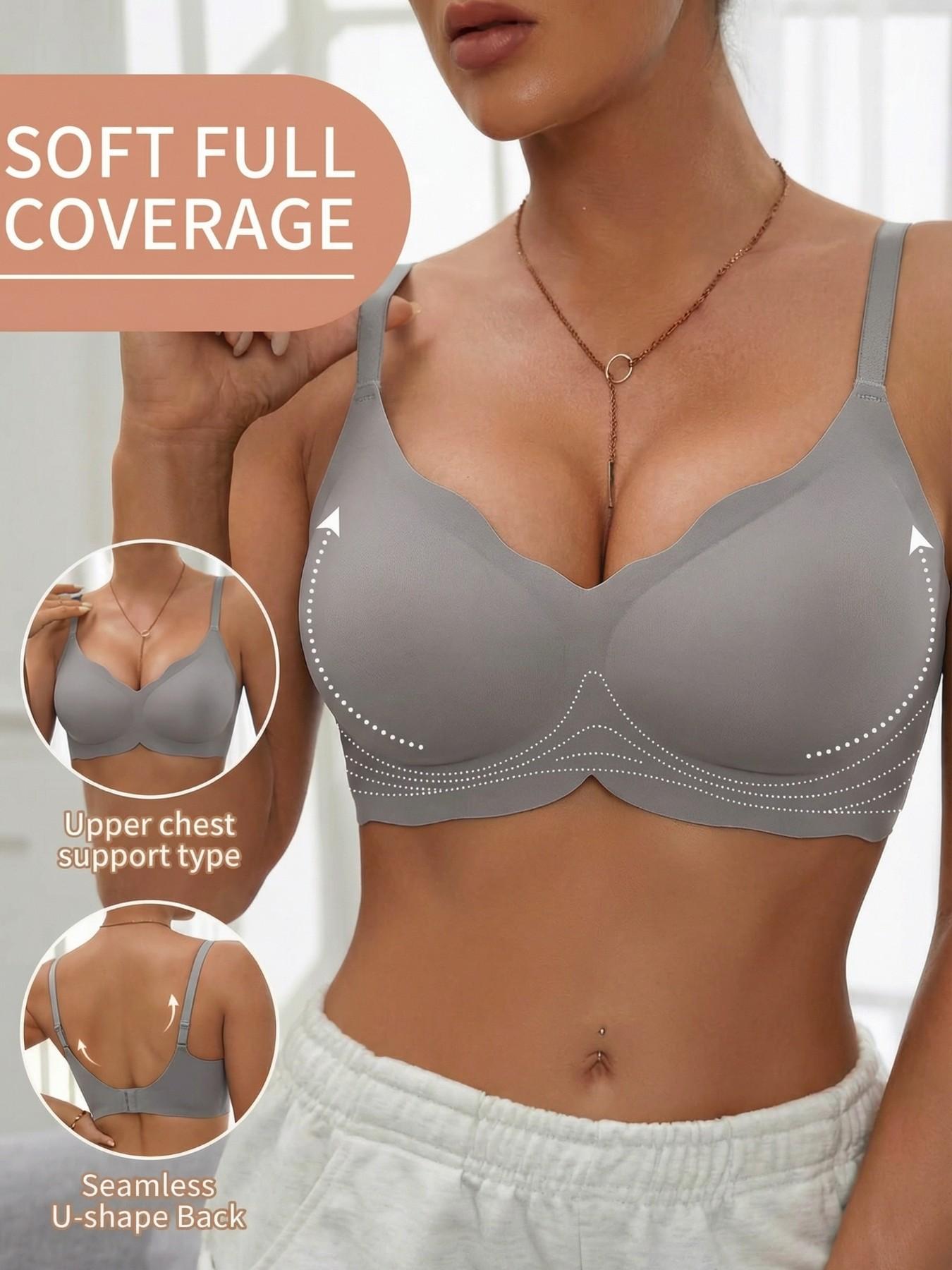 High-Quality No Underwire Bra, Seamless Wireless, Comfortable Jelly Pad, Adjustable Straps, Trendy Bralette for Women, Full Coverage, Max Support