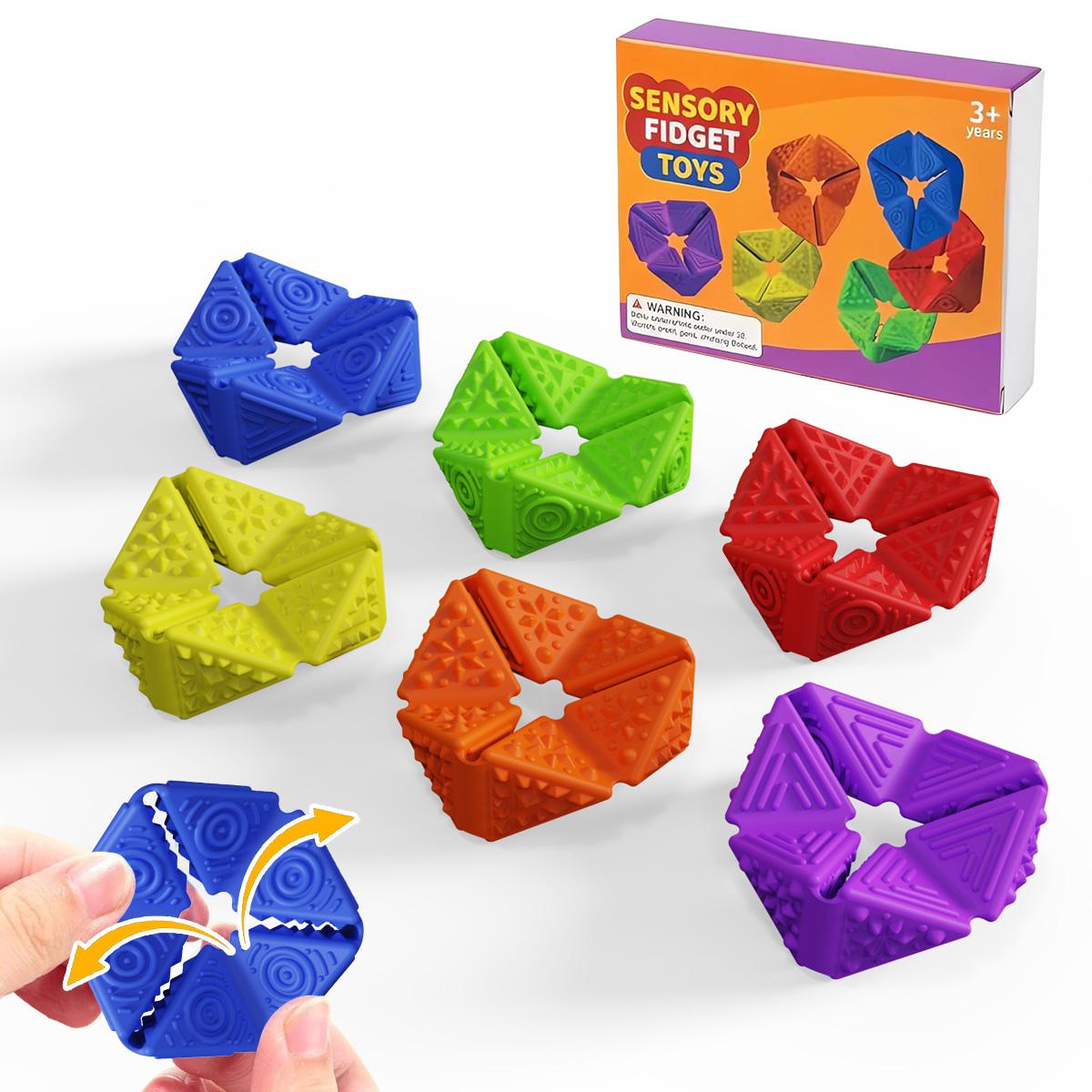Sensory Fidget Toys for Kids and Adults, Textured Flip Cube, Stress Relief for Teens with Anxiety, Adhd, Autism, Classroom, Office Use