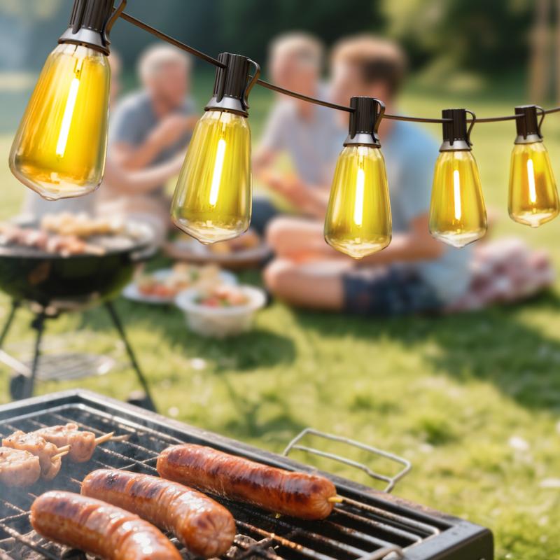 DAYBETTER  ST38 Solar String Lights with Shatterproof Edison Bulb Waterproof 2700K Warm Light 8 Modes for Yard Garden Party Christmas Decoration